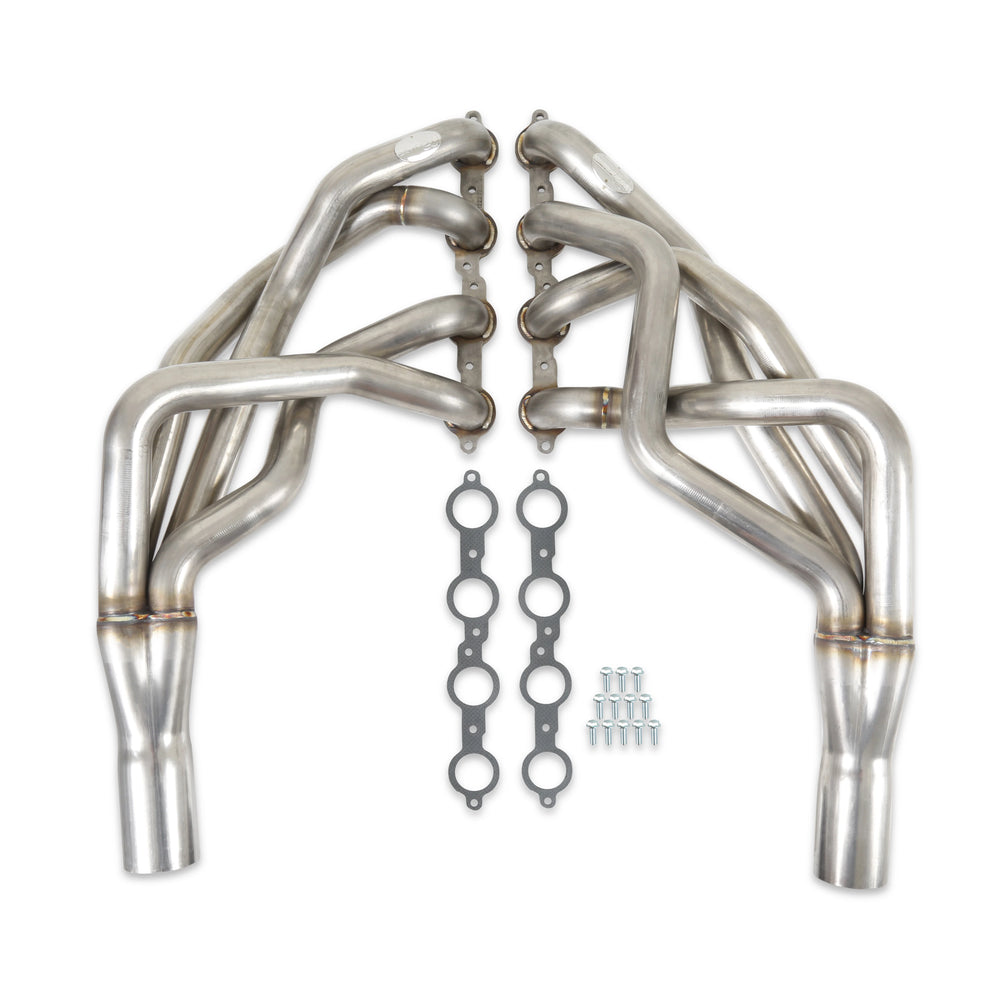 LS Swap Long Tube Headers Stainless GM 1St Gen F & X-Body W, LS Motor Tube Size 1 7, 8 Collector Size 3 Inch Port Shape Round, 304 Stainless Steel Construction Hooker BlackHeart