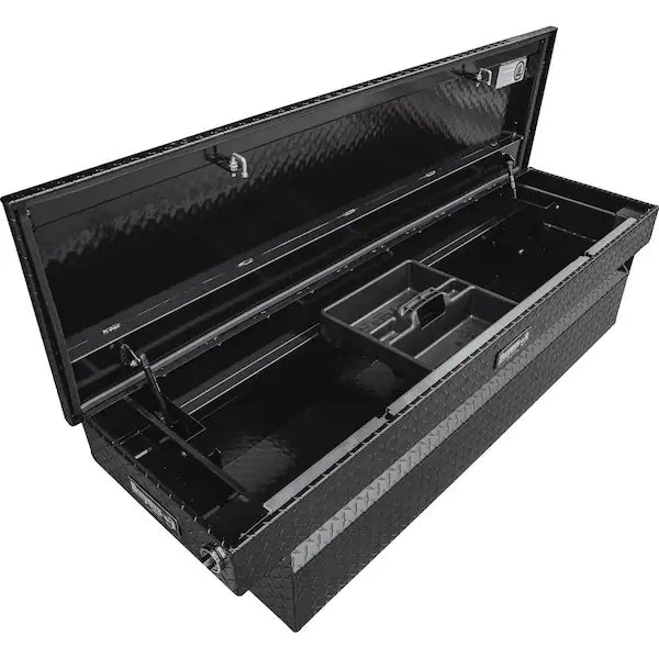 23X20X71 INCH GLOSS BLACK DIAMOND TREAD ALUMINUM CROSSOVER TRUCK BOX