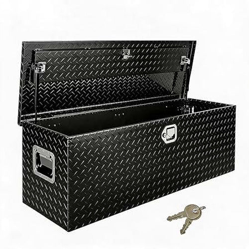 SINGLE LID STEEL CHEST BOX W/OFFSET BLK F/FULLSIZE