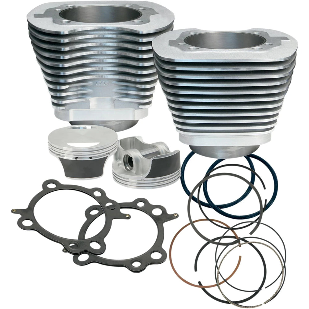 S&S Cycle 07-17 BT 106in Big Bore Cylinder Kit - Silver