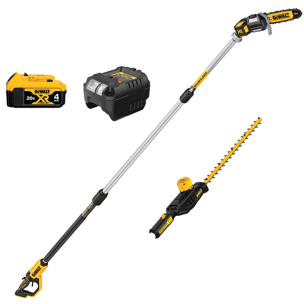 20V MAX CORDLESS POLE SAW AND POLE HEDGE TRIMMER COMBO KIT