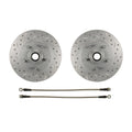 LEED Brakes Power Front Kit with  Drilled Rotors and Black Powder Coated Calipers