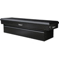 18X20X71 INCH GLOSS BLACK DIAMOND TREAD ALUMINUM CROSSOVER TRUCK BOX KEYED ALIKE FOR FLEETS