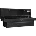 18X20X71 INCH GLOSS BLACK DIAMOND TREAD ALUMINUM CROSSOVER TRUCK BOX KEYED ALIKE FOR FLEETS