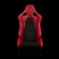 Braum Falcon-S Composite FRP Reclining Seats - Red Plaid W Red Stitching - BRR9R-RPRS