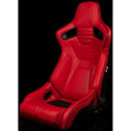 Braum Falcon-S Composite FRP Reclining Seats - Black W Red Stitching - BRR9R-BKRS