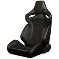 Braum Falcon-S Composite FRP Reclining Seats - Black W Red Stitching - BRR9R-BKRS