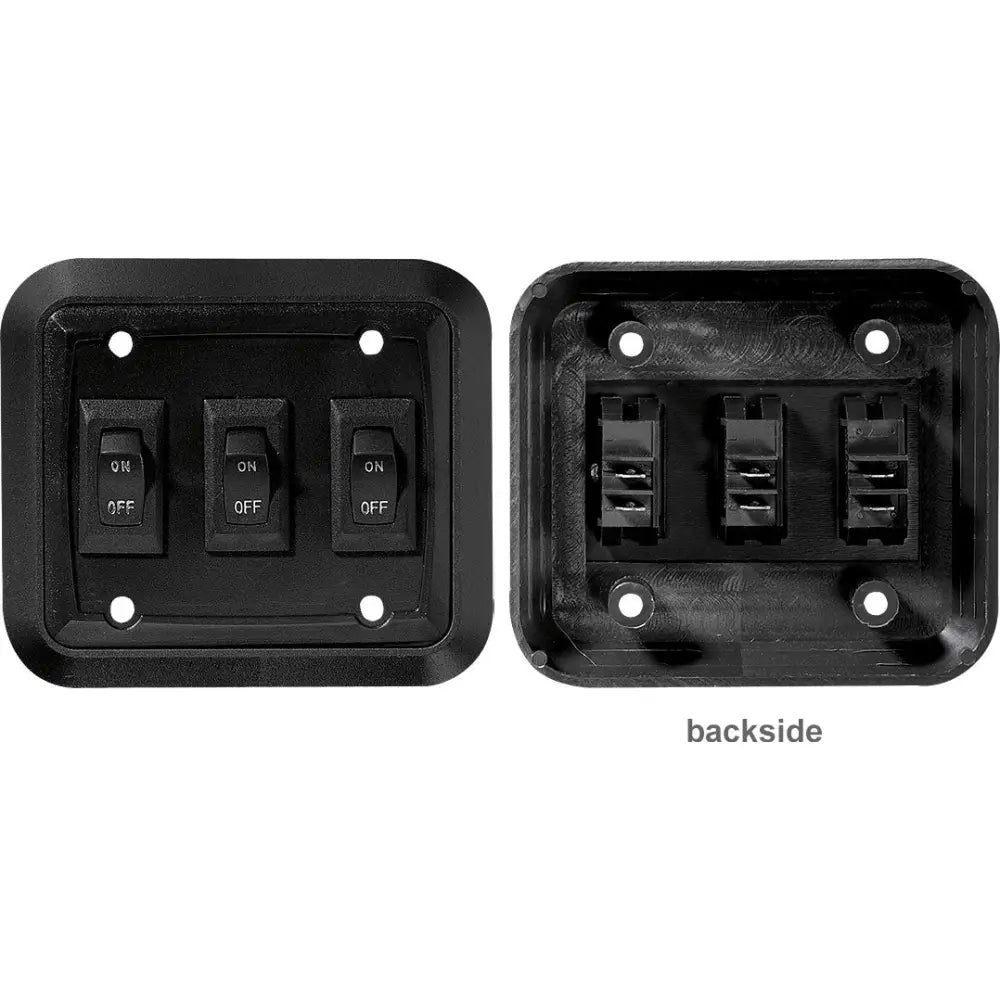 WALL PLATE SWITCH BLACK TRIPLE 3.53 X 4 ON/OFF SPST INCLUDES RAISED BEZE
