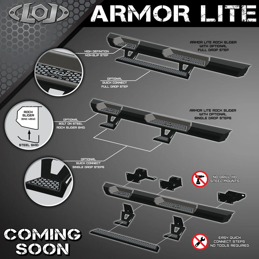 ~(60 lbs. 92X13X8)~ JT 4DR ARMOR LITE ROCK SLIDERS