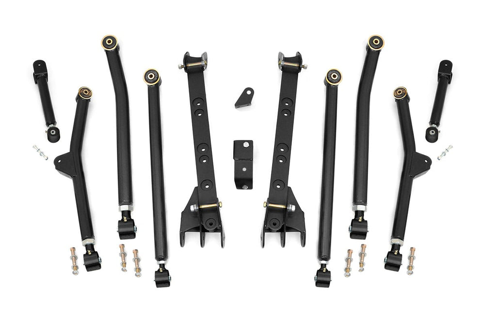 1x 1663BOX6 1x 1638 1x 1663BOX5 Long Arm Upgrade Kit 4-6 Inch Lift Jeep Wrangler TJ 4WD (04-06)