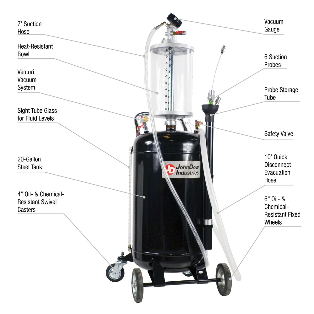 20GALLON FLUID EVACUATOR W/TRANSPARENT BOWL