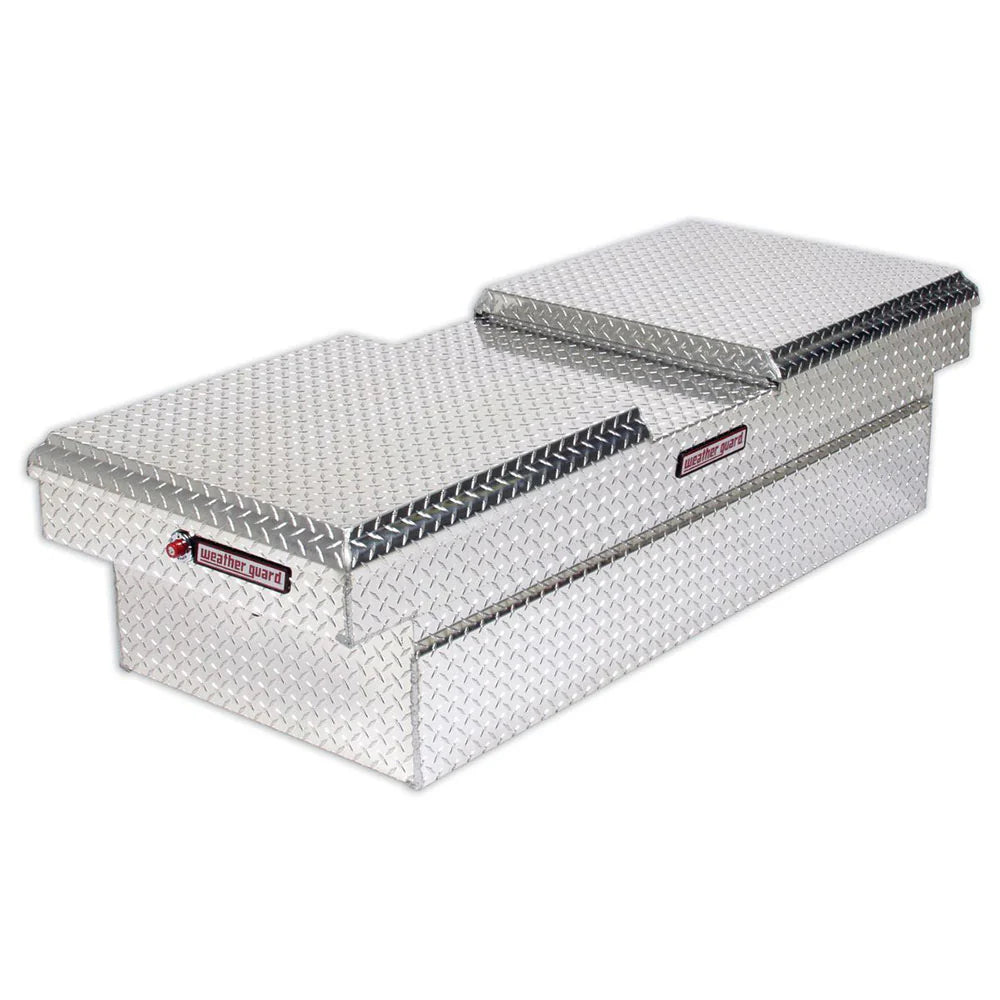 71 X27 X 18 ALUMINUM FULL EXTRA WIDE GULL WING BOX 15.3 CU FT CLEAR FINISH