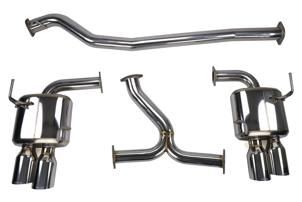 Remark 2015+ Subaru WRX/STi 4in Quad Cat-Back Exhaust Stainless Single Non-Resonated