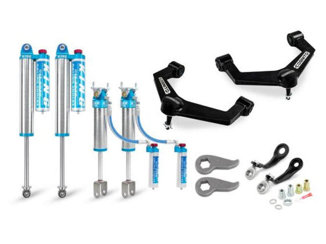 ~(29 lbs. 33X12X7)~ King 2.5 Front Shocks for 2020 GM 2500 3500 2WD 4WD with Cognito Upper Arm Leveling Kit