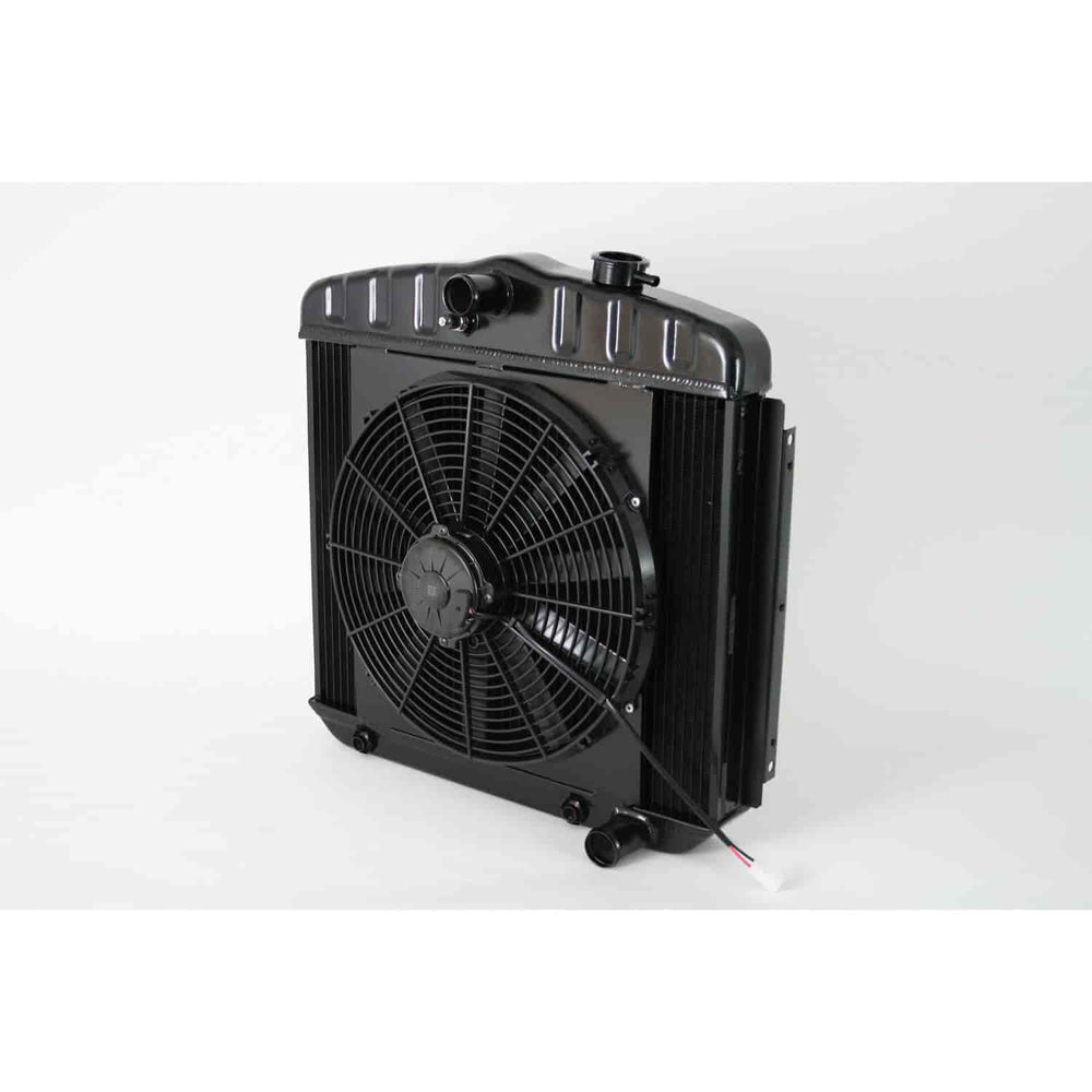 Radiator w/Fans 55-57 Chevy Auto Trans Black