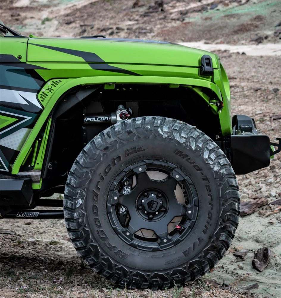 ~(35 lbs. 72X16X11)~ 18-Current - JL-JLU-JT Helix Front Bumper Non Winch - Kit - Semi Gloss Black Powder Coat Aluminum Semi Gloss Black PC
