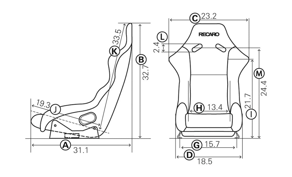 Recaro Profi XL Seat - Black Velour/Black Velour