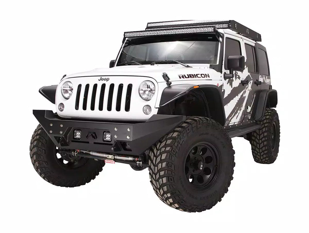 0718 WRANGLER JK FMJ FULL WIDTH WINCH BUMPER MATTE BLACK