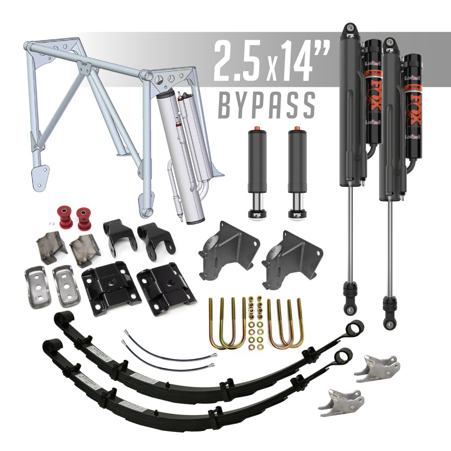 FACTORY RACE 2.5 X 14 EXTERNAL BYPASS (3 TUBE) PIGGYBACK SHOCK (CUSTOM)