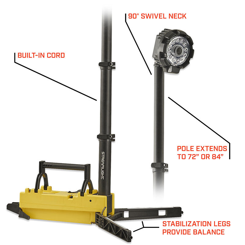 RECHARGEABLE LED PORTABLE SCENE LIGHT EXT 120V AC/12V DC YELLOW