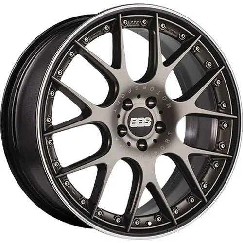 BBS CH-RII 20x9 5x120 ET25 Satin Platinum Center Black Lip SS Rim Prot Wheel -82mm PFS/Clip Req