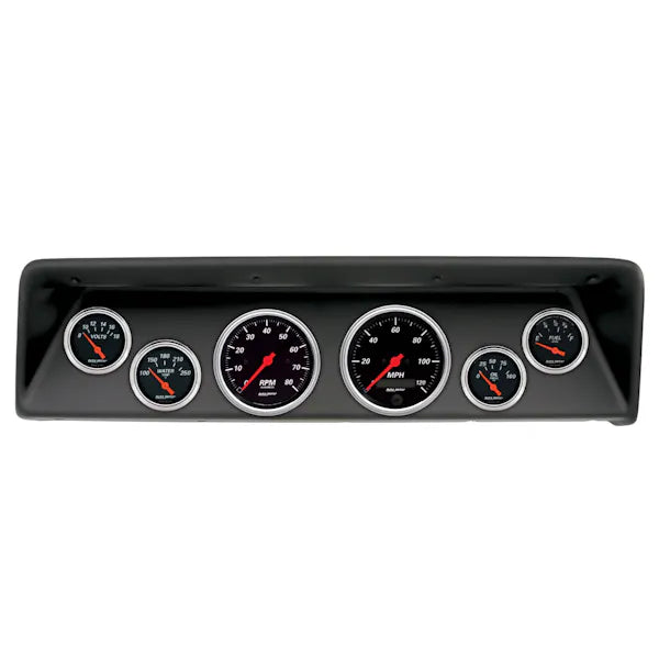 DIRECT FIT DASH KIT (3 3 8in X2 2 1 16in X4) CHEVROLET NOVA 66-67 DESIGNER BLACK