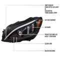 W205 LED PROJECTOR HEADLIGHTS MATTE BLACK HOUSING AND CLEAR LENS - SEQUENTIAL TURN SIGNAL - HALOGEN MODELS ONLY
