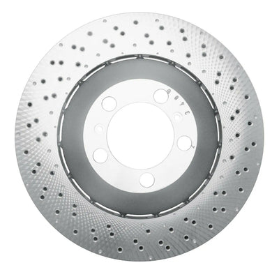 R1 Concepts Hi-Carbon Alloy GEOMET Coated Rotor - Drilled Fits Porsche 911