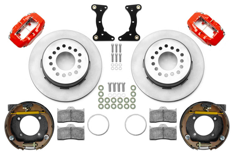 Wilwood Forged Dynalite P/S Park Brake Kit Drilled Red 15 Bolt 2.75in Offset Plain Faced Rotor