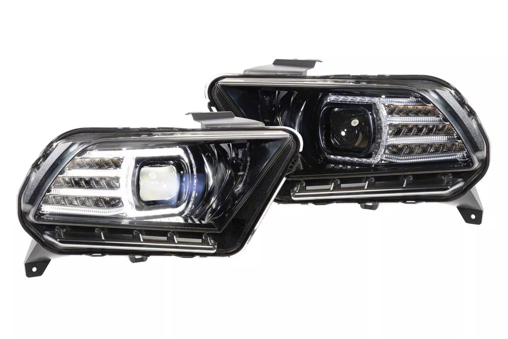 ~(12 lbs. 25X13X13)~ XB LED Heads: Ford Mustang (10-12) (Set / Black)