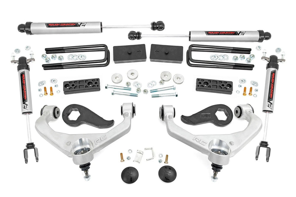 1x 1958 1x 1958BOX4 1x 760744 1x 760832 3in GM Bolt-On Suspension Lift Kit w Vertex (20-21 2500HD 2WD 4WD)
