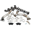 HIGH FLOW EXHAUST MANIFOLD AND UPPIPES KIT SILVERADO/SIERRA 6.6L LB7 SILVER