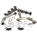 HIGH FLOW EXHAUST MANIFOLD AND UPPIPES KIT SILVERADO/SIERRA 6.6L LB7 SILVER
