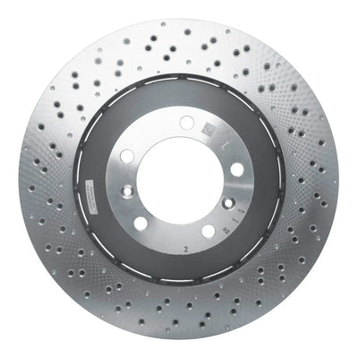 R1 Concepts Hi-Carbon Alloy GEOMET Coated Rotor - Drilled Fits Porsche Cayman