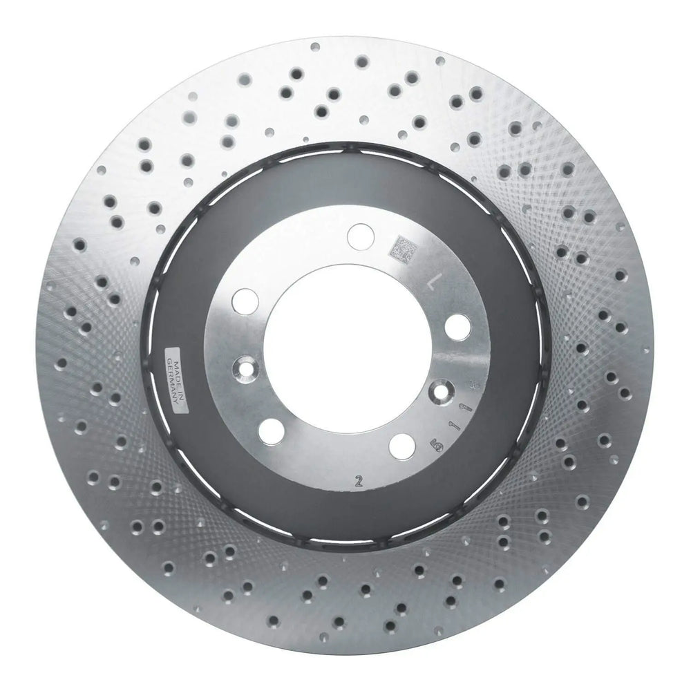 R1 Concepts Hi-Carbon Alloy GEOMET Coated Rotor - Drilled Fits Porsche Cayman