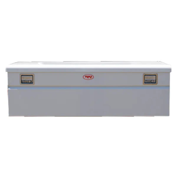 SINGLE LID STEEL CHEST BOX WHT F/5TH WHEEL TRAILER