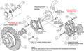 Wilwood Forged Dynalite-M Front Kit 11.30in 1 PC Rotor&Hub Drill-Red 1965-1969 Mustang Disc & Drum