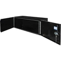 24X24X60 IN BLACK SMOOTH ALUM UNDERBODY TRUCK TOOL BOXDOUBLE BARN DOOR 3POINT COMPRESSION LATCH