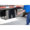 24X24X60 IN BLACK SMOOTH ALUM UNDERBODY TRUCK TOOL BOXDOUBLE BARN DOOR 3POINT COMPRESSION LATCH