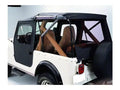 ~(54 lbs. 44X39X5)~ Tigertop Complete Replacement Soft Top Black Crush Jeep 76-86 CJ7; Includes 1-piece full Fabric Doors; Clear side and rear windows