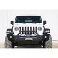 ~(120 lbs. 75X20X15)~ JL/JT Signature Series Full Width Front Bumper Setup for Warn Power Plant Winch only w / Bull Bar Tube Guard