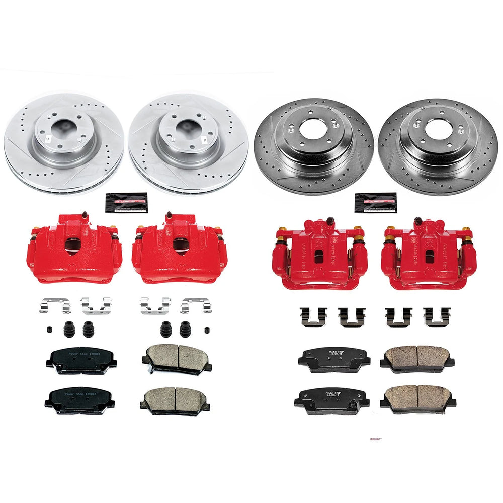 Power Stop 10-16 Hyundai Genesis Coupe Front & Rear Z23 Evolution Sport Brake Kit w/Calipers
