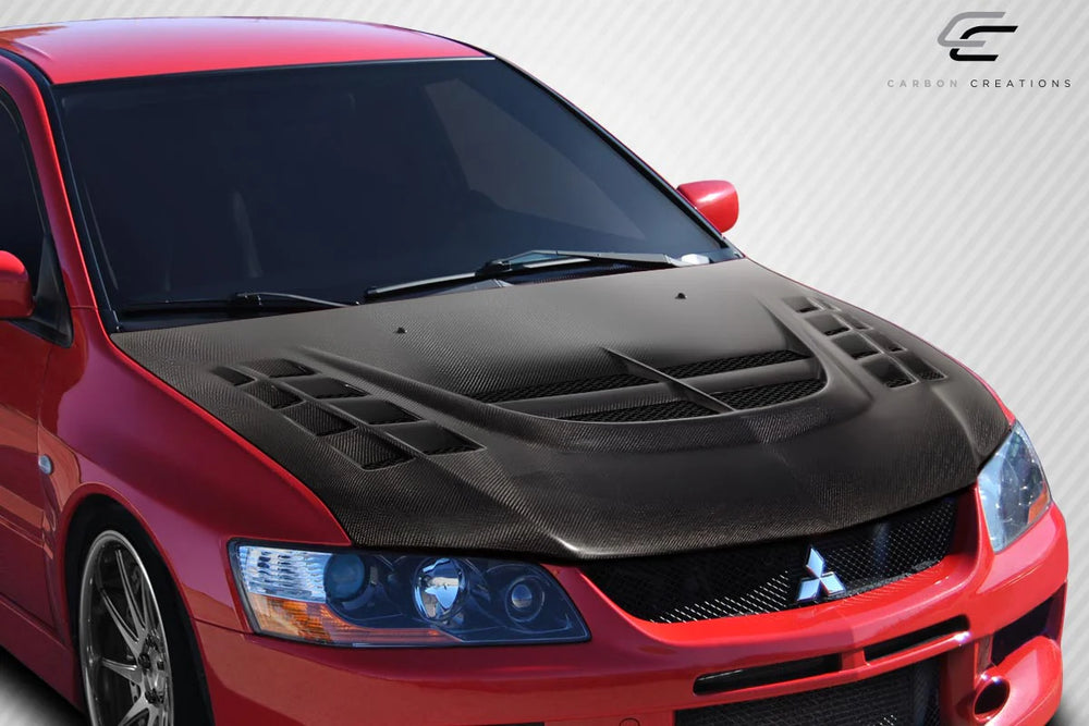2003-2006 Mitsubishi Lancer Evolution 8 9 Carbon Creations DriTech VT-X Hood - 1 Piece
