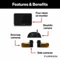 7IN MONITOR WITH 3 CAMERAS SHARKFIN REAR AND 2 SIDE MARKERS