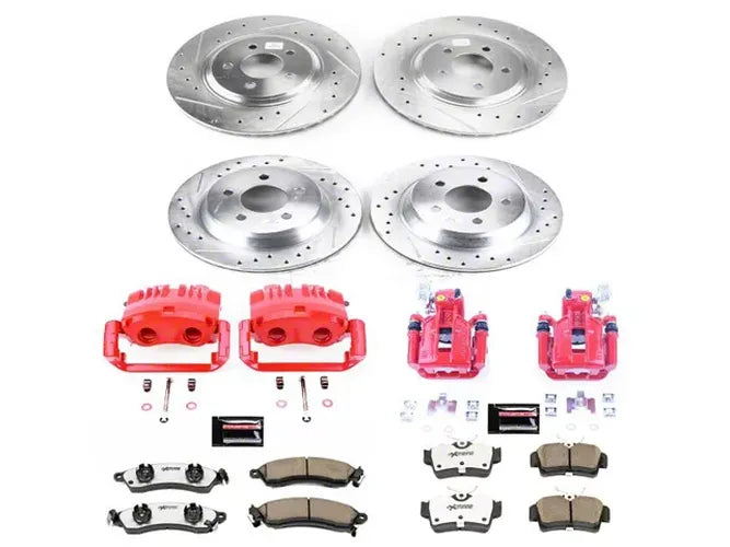 Power Stop 1999 Ford Mustang Front & Rear Z26 Street Warrior Brake Kit w/Calipers