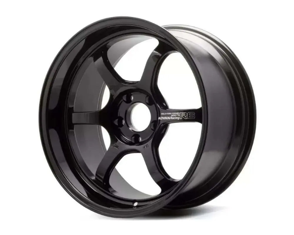Advan R6 18x8.5 +45 5-112 Racing Titanium Black Wheel