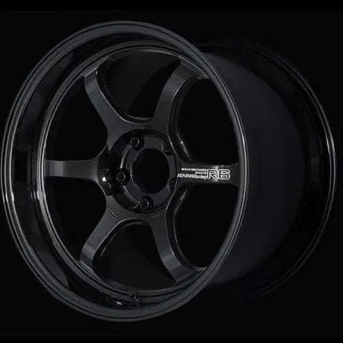 Advan R6 18x8.5 +37 5-114.3 Racing Titanium Black Wheel
