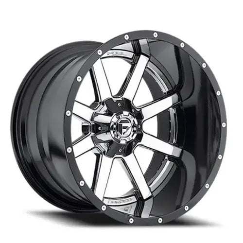 ~(62 lbs. 25X25X17)~ MAVERICK 22x14 8x170.00 CHROME PLATED GLOSS BLACK LIP (-70 mm)