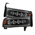 AlphaRex 94-01 RAM 1500 NOVA LED Proj Headlights Blk w/Activ Light/Seq Signal/SB DRL