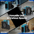 1/2HP 600CFM 2.8AMPS HEPA AIR SCRUBBER W/ BUILTIN GFCI POWER OUTLETS BLUE/